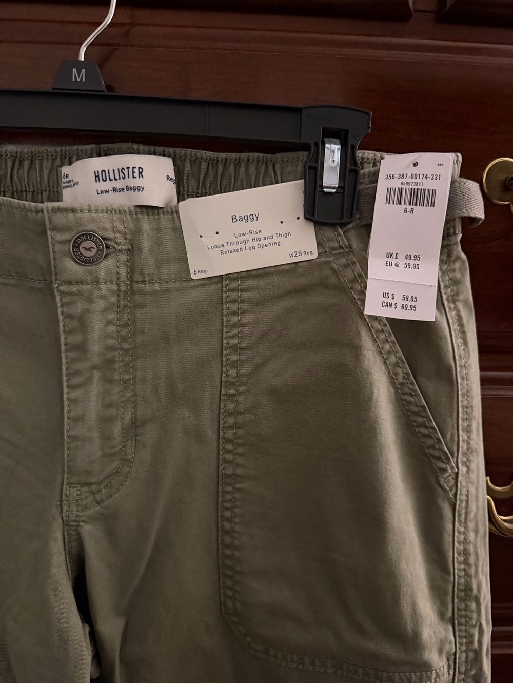 Hollister Women’s Baggy Low-Rise Pants — Olive Green